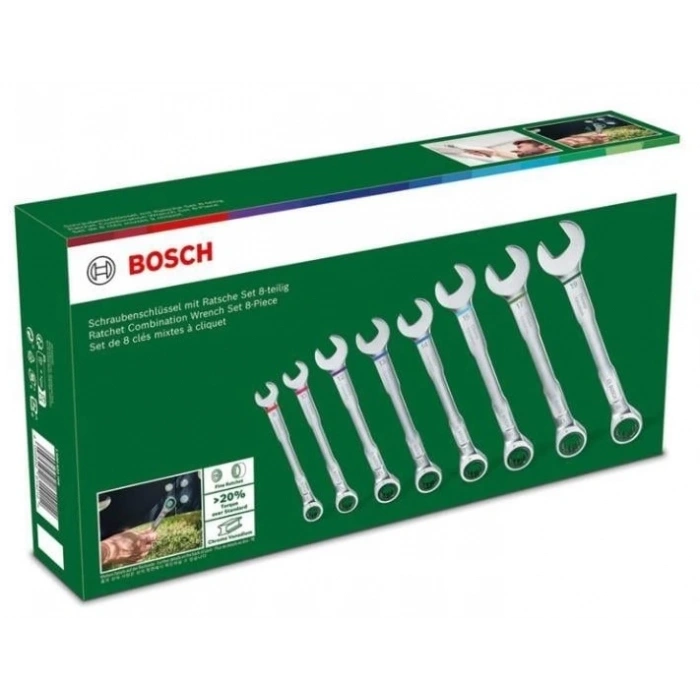 Bosch Cırcırlı Kombine Anahtar Seti 8 Parça