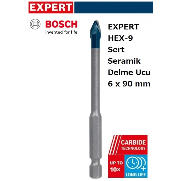 BOSCH EXPERT HEX-9 Sert Seramik Delme Ucu 6 x 90 mm