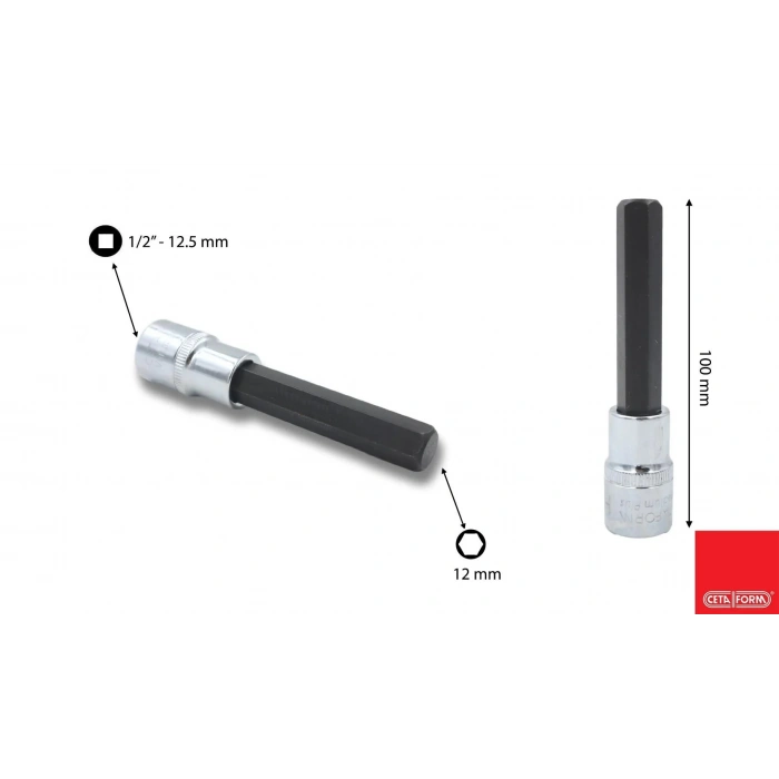 Ceta Form 1/2 Allen Uçlu Lokma (Uzun Tip) - 12x 00 mm