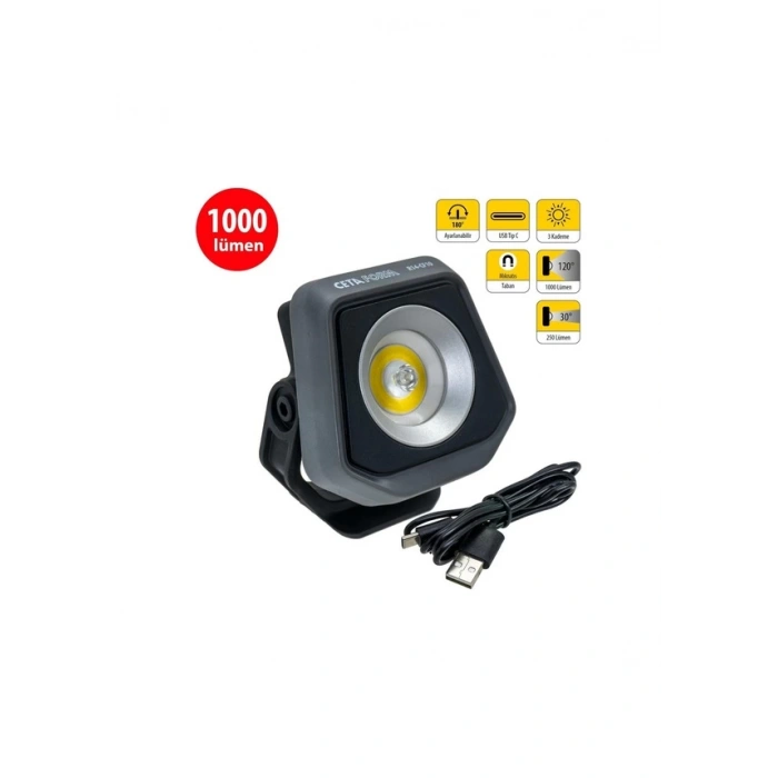 Ceta Form R14-cf10 Şarjlı Kompakt Led Projektör Lamba 1000 Lümen