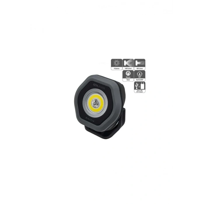 Ceta Form R14-cf20 Şarjlı Kompakt Led Projektör Lamba 2000 Lümen