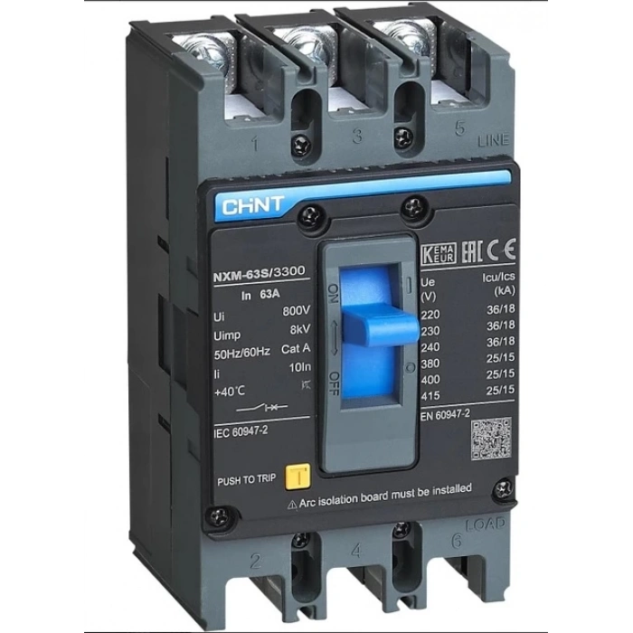 Chint 205889 NXM-63S/3300 3X63A 25KA Termik Manyetik Şalter