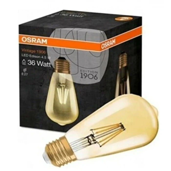 Osram Led Vintage Edison 4.5 W E27 (normal duy) Sarı Işık Rustik Ampul