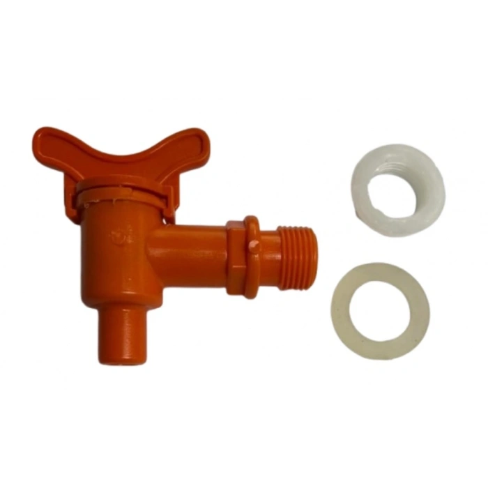 Plastik Bidon Musluğu, Contalı, Somunlu ( turuncu )