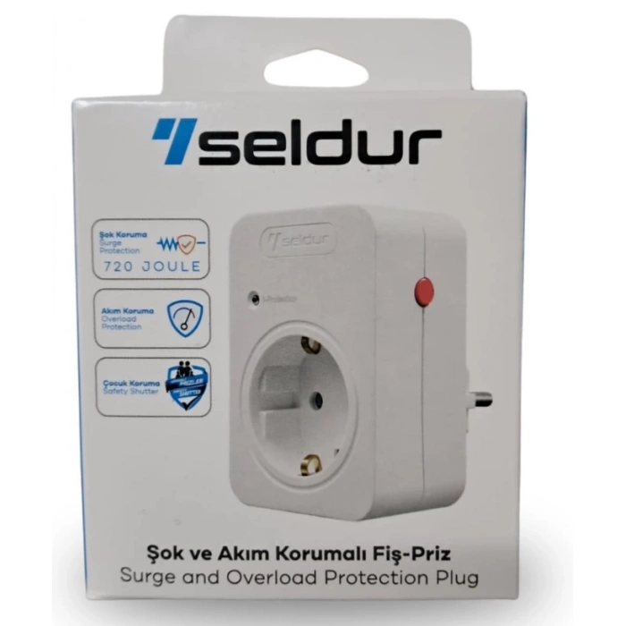 SELDUR ŞOK VE AKIM KORUMALI FİŞ-PRİZ (720J)