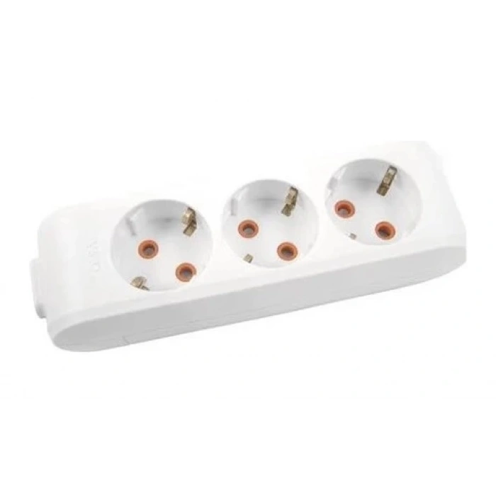 Viko Multi-Let 3lü Topraklı Priz Klemensli çocuk korumalı ( beyaz )