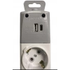 3 lü Topraklı klemensli USB grup priz USB A + USB C chargıng 5V 2 ,1 A 10,5 W