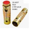 M10 S Tipi Çelik Dubel 20 Adet