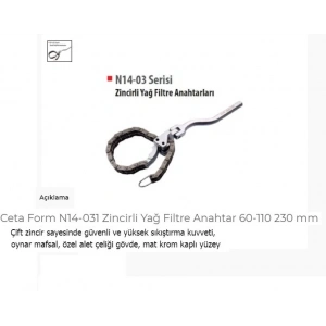 Ceta Form N14-031 Zincirli Yağ Filtre Anahtar 60-110 230 Mm