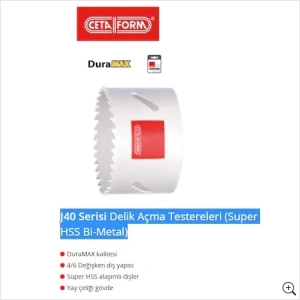 J40-111 Serisi Delik Açma Panç super Hss Bi-metal Ceta .