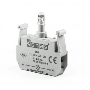 Emas B6 Ledli Sinyal Blok Kırmızı 12-30 V Ac/dc