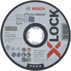 Bosch X-Lock 125x1 Expert For Inox+Metal Rapido Düz Kesici Disk - 2608619264