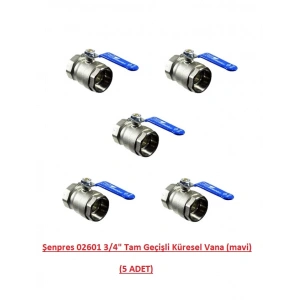 Şenpres 02601 3/4 Tam Geçişli Küresel Vana (mavi) 5 ADET