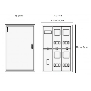 çetinkaya pano 4 monofaze sayaçlı sıva altı sayaç panosu ÇP 304
