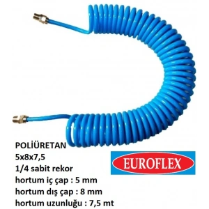 SPİRAL HAVA HORTUM 5X8 7,5MT 1/4 DÜZ REKOR ICP EUROFLEX