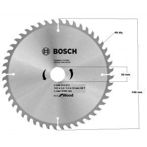 BOSCH DAİRE TESTERE 190 mm 48 diş 30 mm
