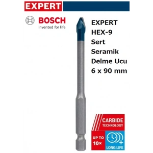 BOSCH EXPERT HEX-9 Sert Seramik Delme Ucu 6 x 90 mm