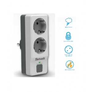 Dotvolt İkili Akım Korumalı Priz Beyaz Anahtarlı Surge Hunter 1050 Joule