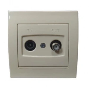 Schneider Alia TV/SAT Priz Sonlu 1dB Krem Renk