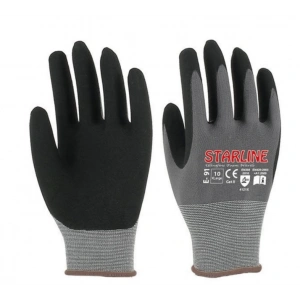 Starline E-91 Mikro Köpük Nitril Kaplı Naylon Astarlı İş Eldiveni ( beden no : 9 L )