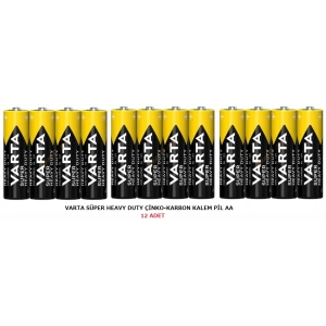 VARTA SÜPER HEAVY DUTY ÇİNKO-KARBON KALEM PİL AA 12 ADET