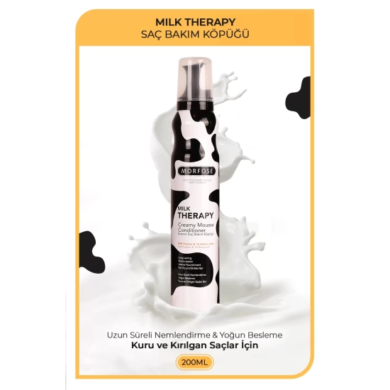 Milk Therapy Saç Bakım Köpük 200 ml - Saç Besleyici, Şekillendirici, Onarıcı