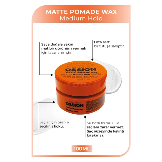 Morfose Medium Hold Pomade Krem Mat Wax 100 ml