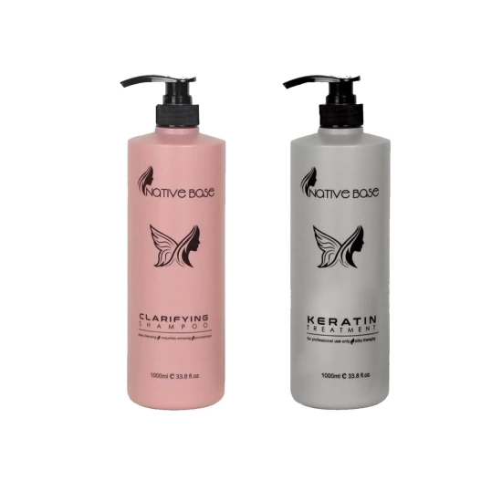 Native Base Clarifying Shampoo Keratin Treatment 1000ml Set