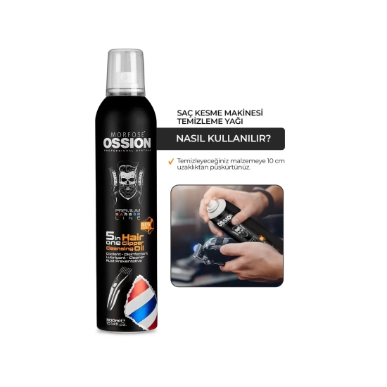 Ossion Premium Barber Line Saç Kesme Makinası Temizleme Yağı 300 ml