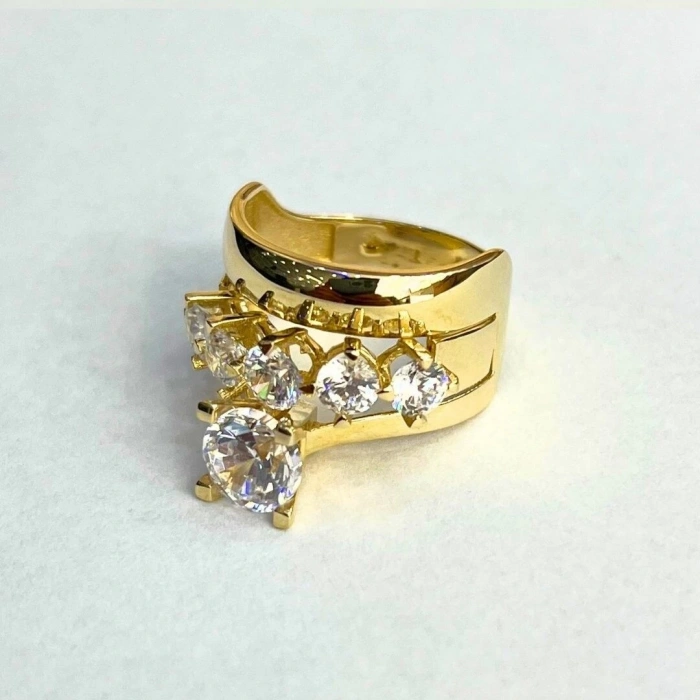 14 Ayar Altın Beştaşlı Klasik Tektaş Alyans