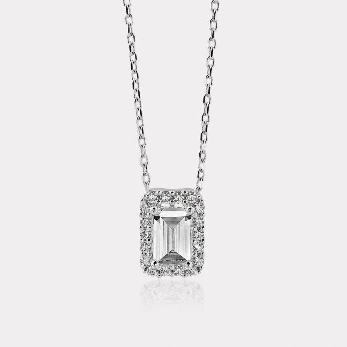 14 Ayar Altın Beyaz Baget Kolye