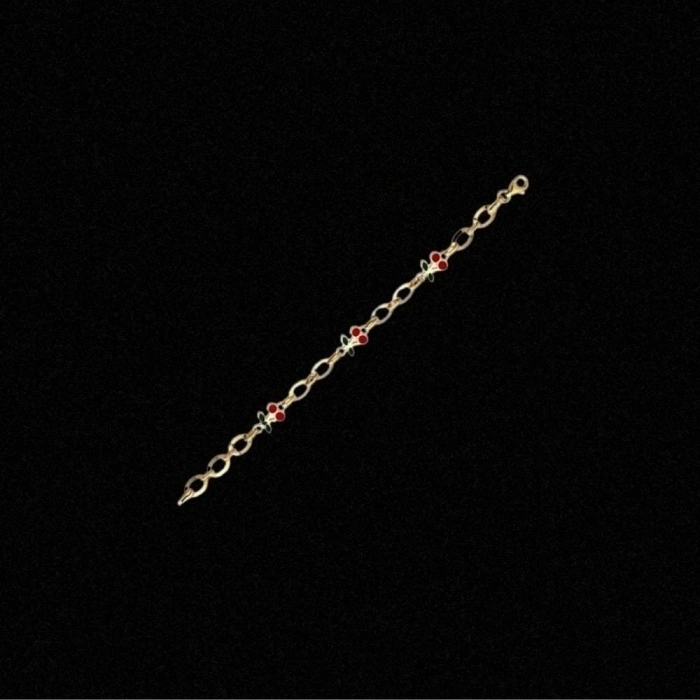 14 Ayar Altın Kirazlı Motifli Çocuk Künyesi