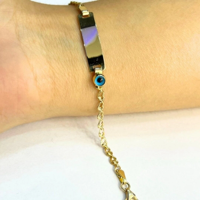 14 Ayar Altın Nazarlı Çocuk Bileklik