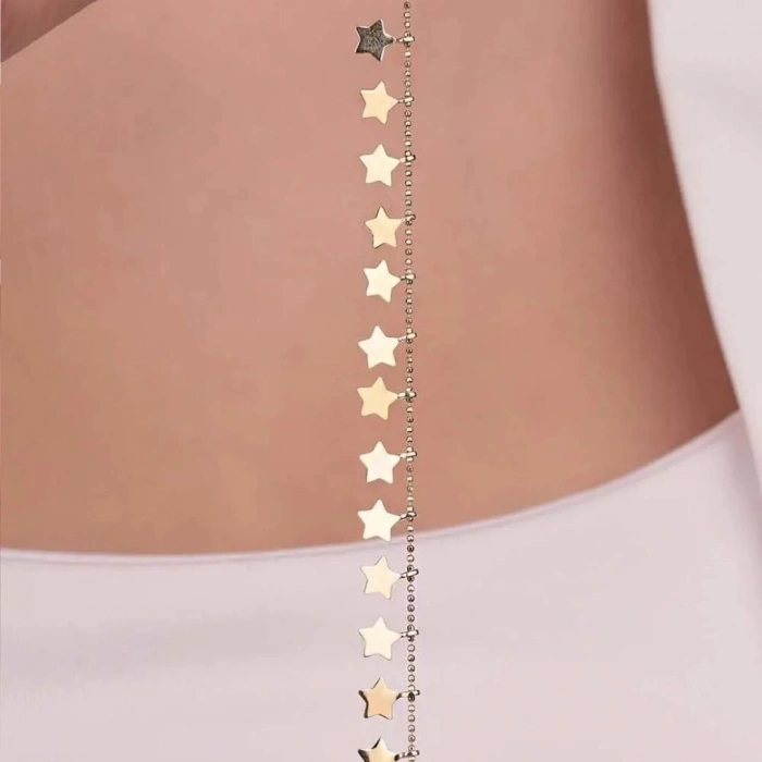 14 Ayar Altın Pullu Zincirli Bileklik