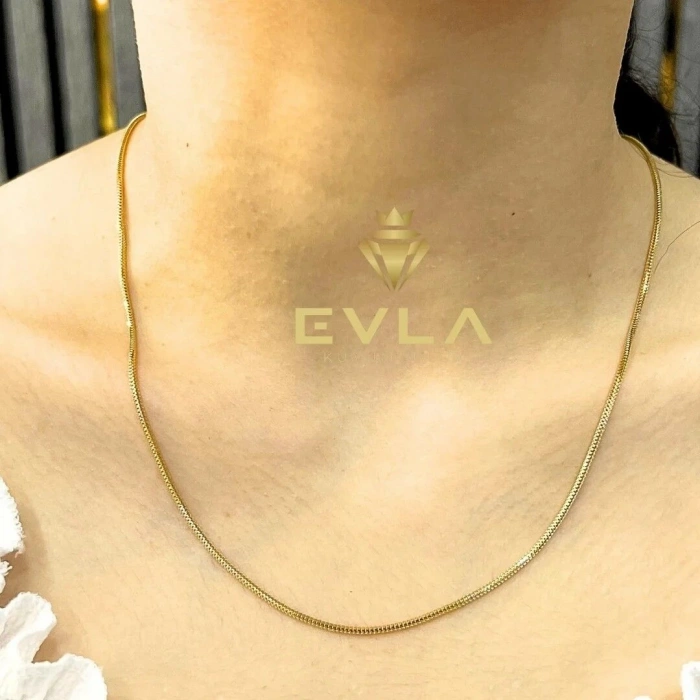 14 Ayar İtalyan Tasarımı Oval Altın Zincir