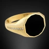 14 Ayar Altın Siyah Mühür Erkek Yüzüğü