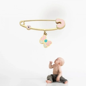 14 Ayar Altın Kelebek Bebek İğnesi