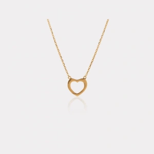 14 Ayar Altın Plaka Kalp Kolye