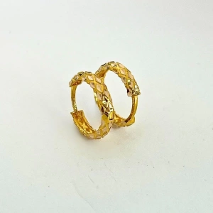 14 Ayar Altın Sarı Halka Küpe