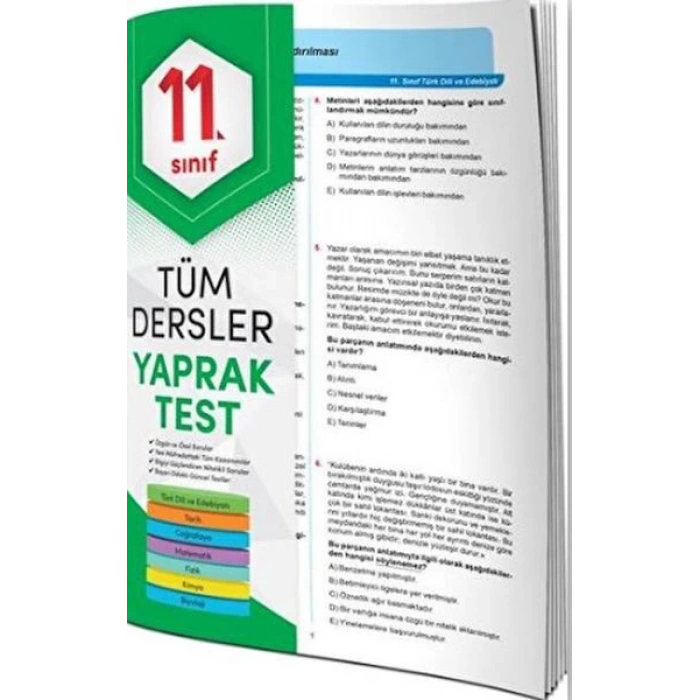 11. Sınıf Tüm Dersler Yaprak Test