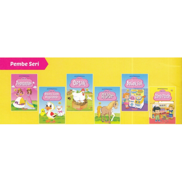 Aktiviteli Boyama Serisi - Pembe (6 Kitap)