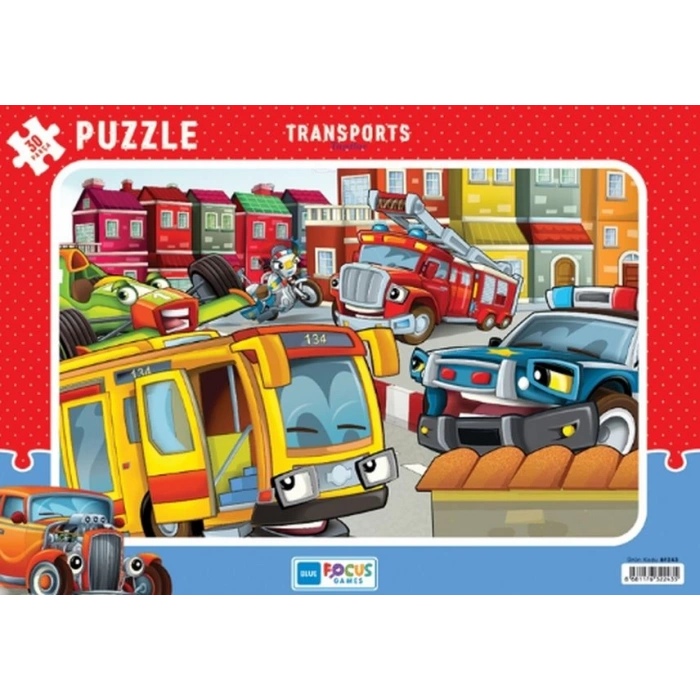 Blue Focus Transports (Taşıtlar) - Puzzle 30 Parça
