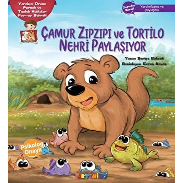 Çamur Zıpzıpı ve Tortilo Nehri Paylaşıyor Yaratıcı Drama Parmak ve Tuzluk Kuklalar Pop-up Sahneli