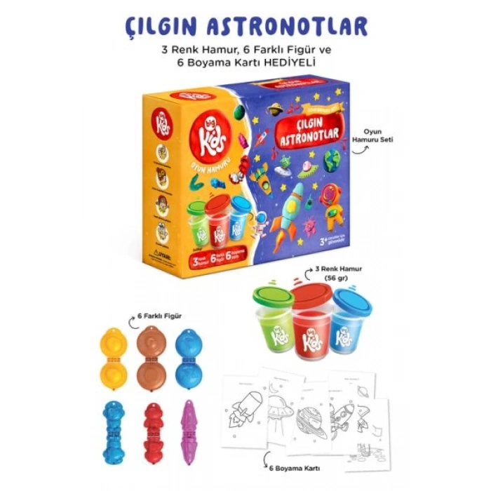 Çılgın Astronotlar Oyun Hamuru Seti (15 Parça - 340 Gr)