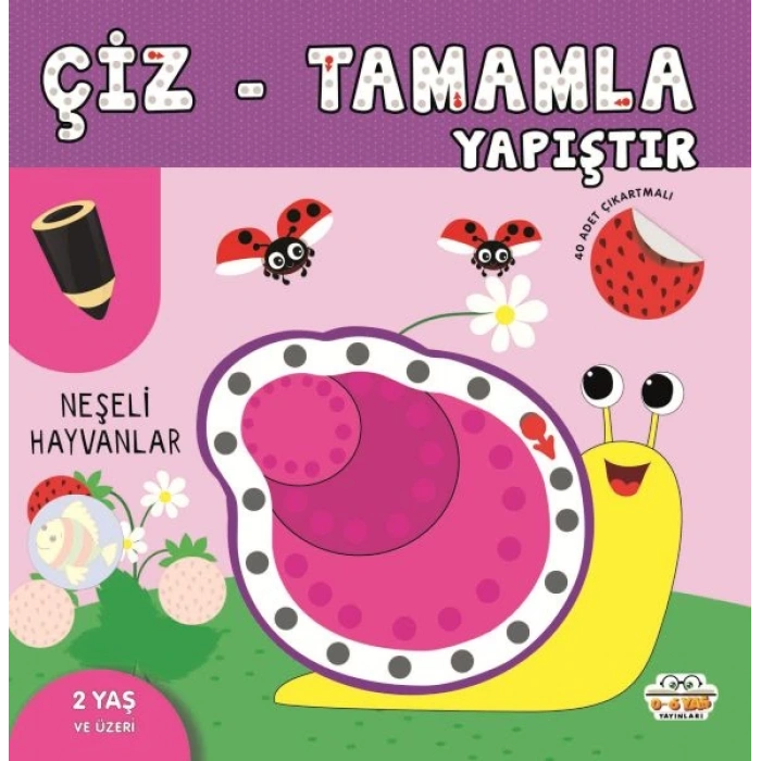 Çiz-Tamamla-Yapıştır Neşeli Hayvanlar