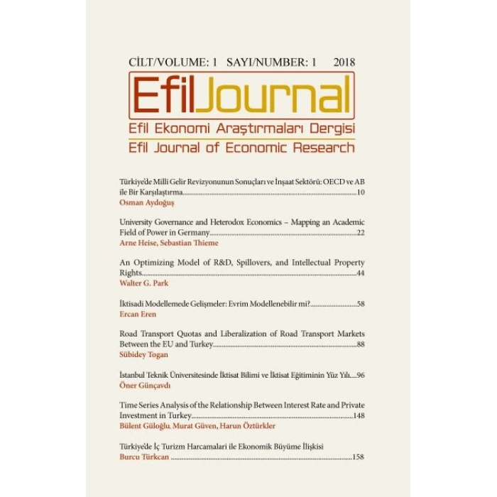 Efil Ekonomi Araştırmaları Dergisi - Cil:1 Sayı:1 2018