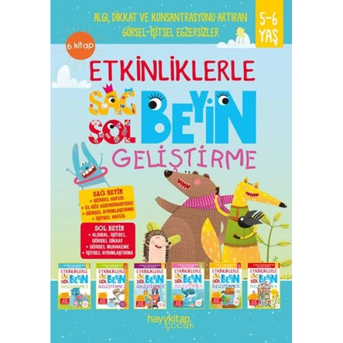 Etkinliklerle Sağ Beyin Sol Beyin Geliştirme (5-6 Yaş) 6 Kitap Takım
