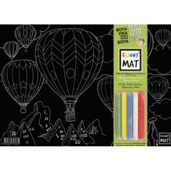 Funny Mat Black (Tebeşirli) Sıcak Hava Balonu 25X35 Cm
