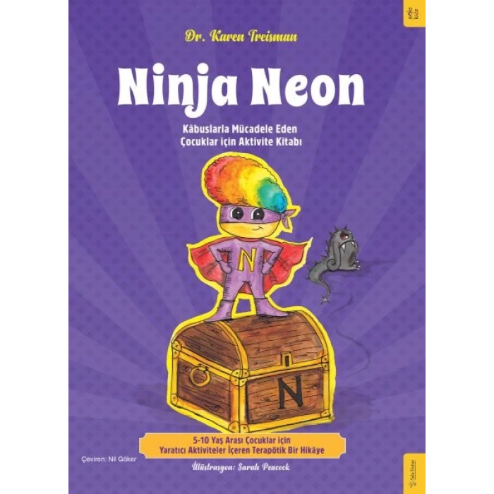 Ninja Neon Kâbuslarla Mücadele Eden Çocuklar için Aktivite Kitabı