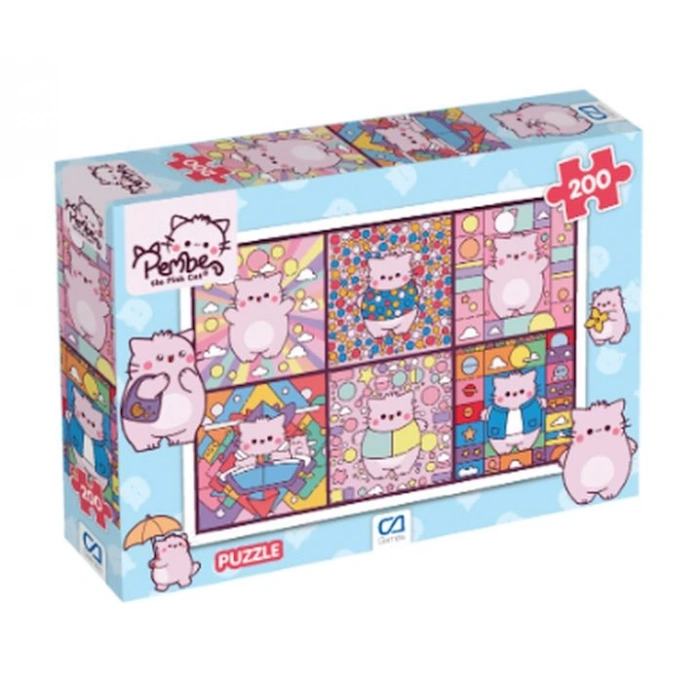 Pembe Kedi Puzzle 200